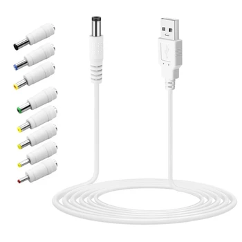 Универсален комплект зарядни кабели от USB преди DC5V с 8 сменяеми фоно свещи за потребителска електроника