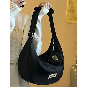 Японски и корейски ins чанта за равиоли с голям капацитет, чанта през рамо, жените холщовая чанта от найлон, многоцветен голяма чанта, нов стил